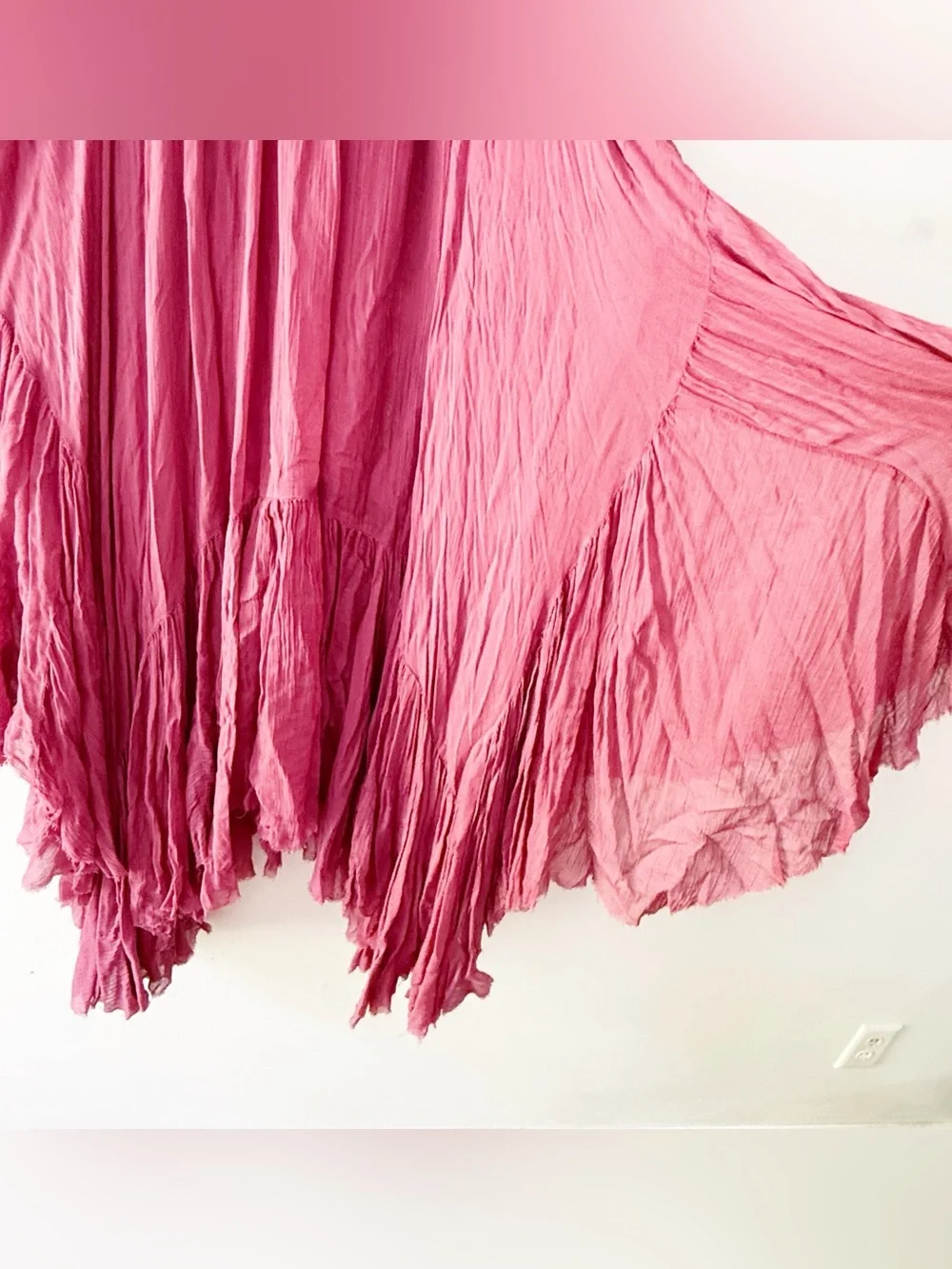 Free People One Women Clover Asymmetrical Maxi Skirt Small Pink Boho Fairy Retro - Picture 2 of 6